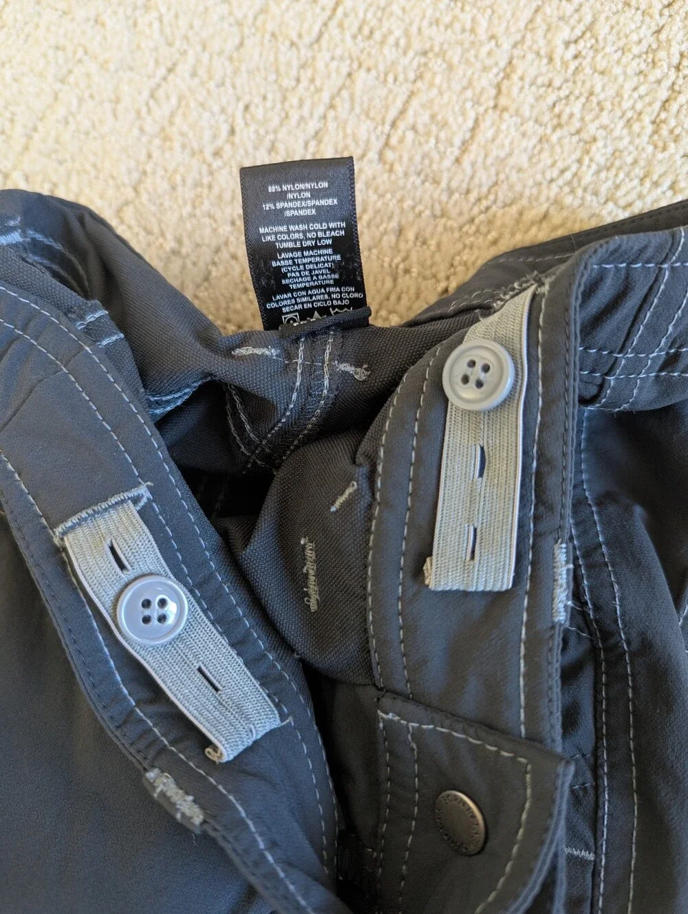 Kuhl Renegade Pants Boy M 10-12 Gray Hiking Outdoor Stretch Cargo Utility Travel